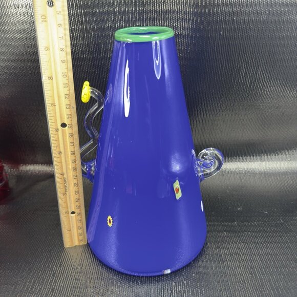 1998 Studio Inferno Mitchell Gaudet Hand Made Heavy Glass Vase Vessel Signed VTG - Picture 2 of 14